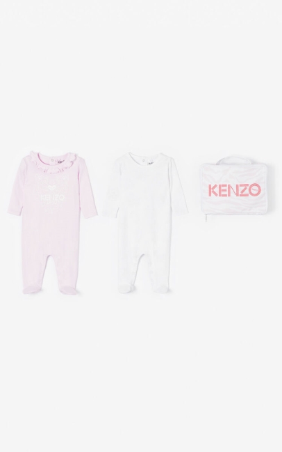 Kenzo Women Set Of Two 'tiger Friends' Sleepsuits White